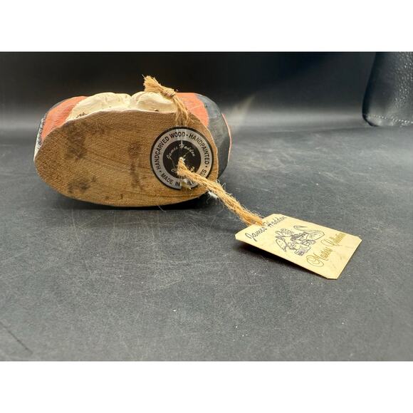 Vintage Hand-Painted Wooden Black & Brown Cat Figurine – 6.5” T x 4” W - Picture 9 of 10